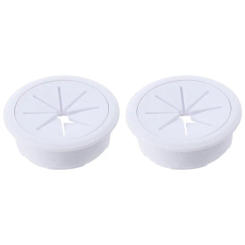 2pcs White Hole Cover Cable Cord Round Plastic Wire Cord Hole 2.36inch Desk Grommets Desk