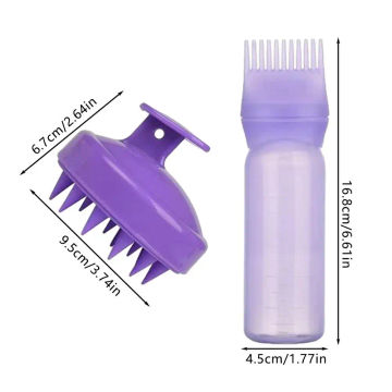 Hair Oil Applicator Bottle Hairdressing Shampoo Bottle Hair Dye Brush Refillable Bottle Hair Coloring Hairdressing Styling Tools