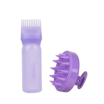 Scalp Massager Shampoo Brush and Root Comb Applicator Bottle  2 sets