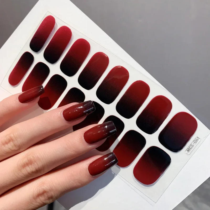 Description Picture 2 of itemSemi-cured Gel Nail Stickers Solid Color Nail Semi-baked Tips Full UV Nail Need Decals Paste Lamp N0R7 Ideal Gift Beauty Tool