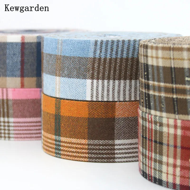 Description Picture 2 of itemKewgarden 2" 1" 10mm 25mm 5cm Sequins Plaid Fabric Ribbons Handmade Tape Carfts Sewing DIY Bow tie Hair Accessories 11 Yards