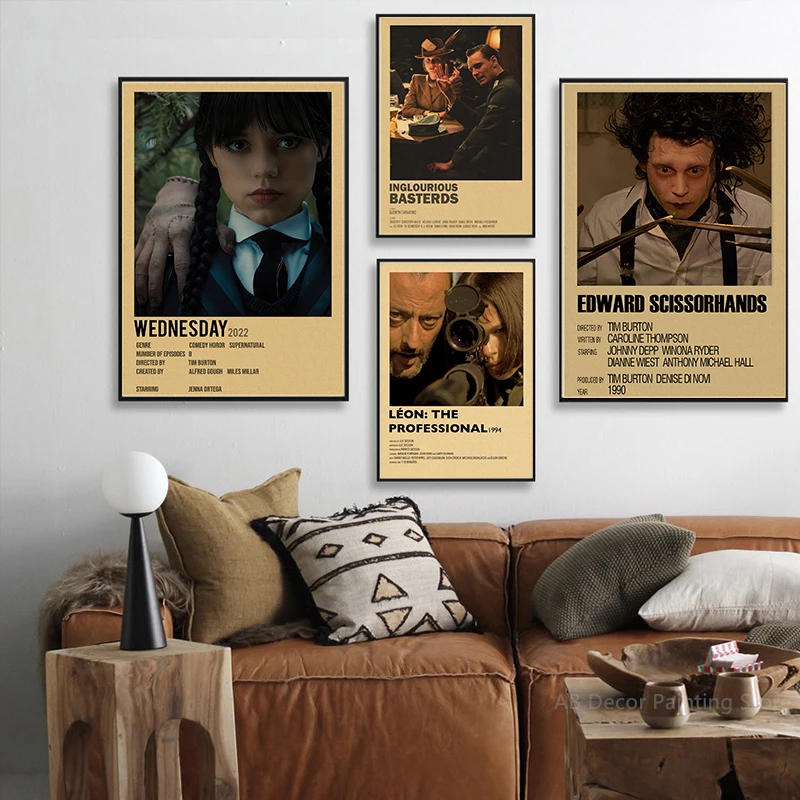 Description Picture 3 of itemClassic Movie Collection Poster Titanic/Twilight/Jaws/Leon Retro Prints TV Film Vintage Home Room Cinema Art Wall Decor Painting