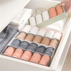 Plastic 5 Grids Underwear Storage Box Home Closet Socks Panties Tie Sorting Container Portable Drawer Desk Sundries Organizers