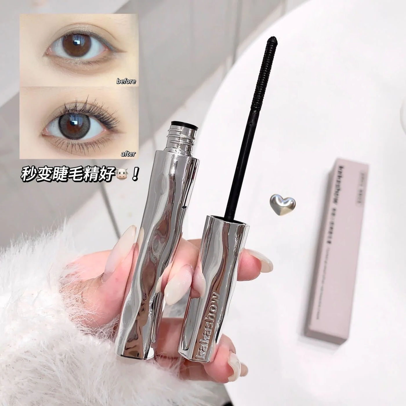 Description Picture 3 of itemkakashow curling small silver wand mascara is waterproof and sweat-proof, naturally thick, long-lasting and non-smudged as a bas