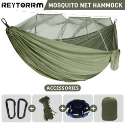 Camping Parachute Fabric Net Hammock Anti-Mosquito Hanging Hamak For Outdoor Patio Sleeping Hamac Swing Tree Bed Beach Chair