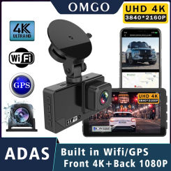 4K 2160P Dash Cam ADAS Car DVR Camera BSD WIFI GPS Dual Lens Mini Video Drive Recorder Dashcam Registrar Black Box Night Vision