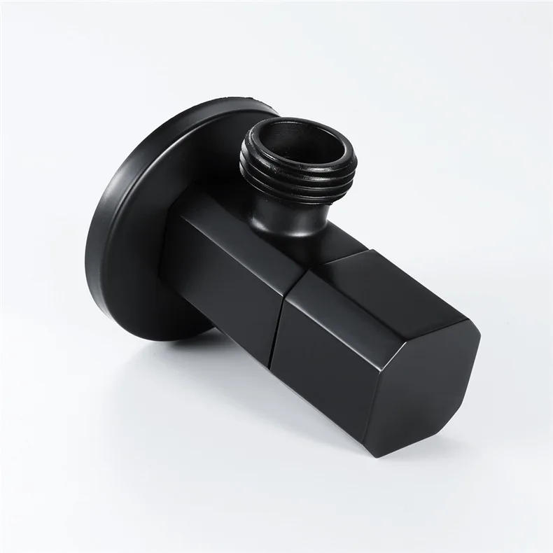 Description Picture 6 of itemBlack Octagon Design Switch Brass Filling Valves One Input One Output Stop Valve Bathroom Washing Basin Toilet Bowl Accessories