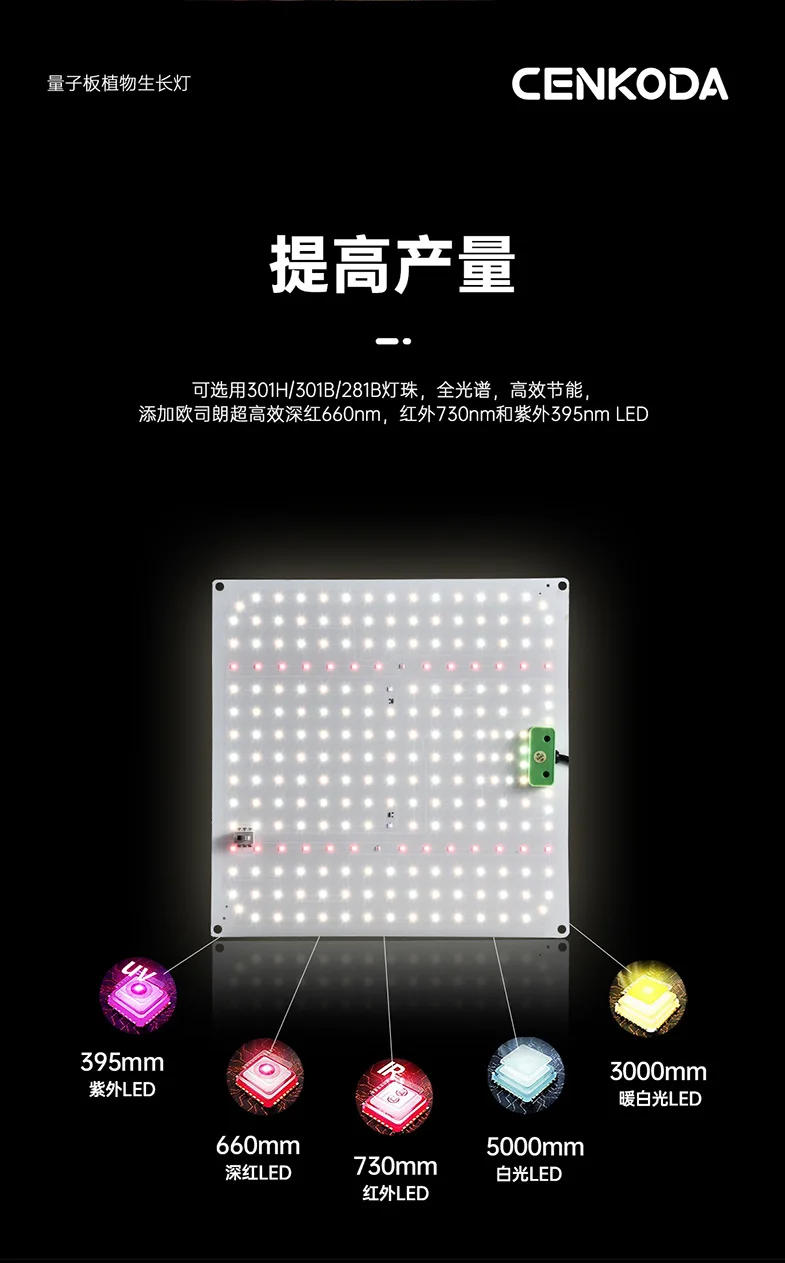 Description Picture 4 of itemLED plant growth lamp full spectrum quantum board indoor greenhouse hydroponic flower seed vegetable growth box cultivation lamp