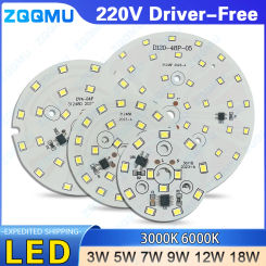 3W 5W 7W 9W 12W 15W 18W AC 220V Driver Free 2835 SMD LED Chip Panel Light Smart IC Light DIY LED Downlight Outdoor Spotlight Bul