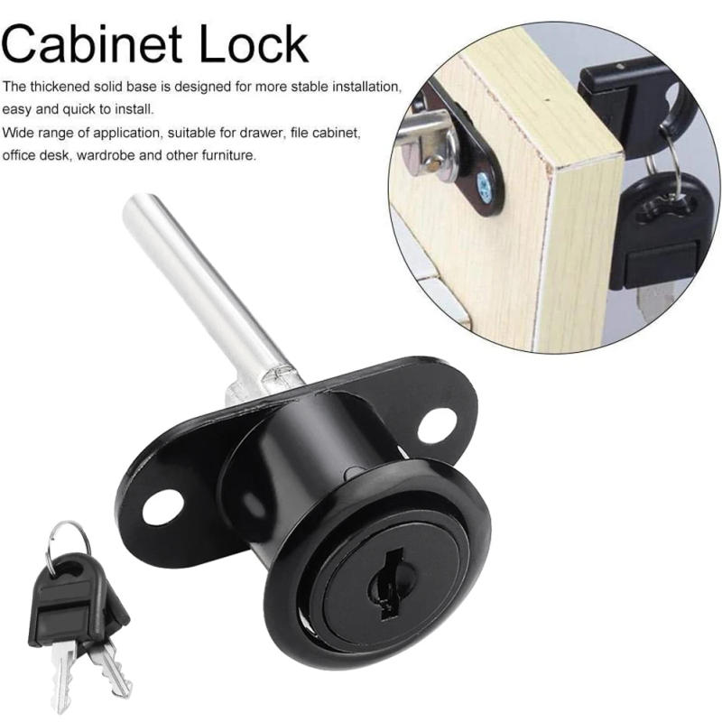 Description Picture 3 of itemDrawer Lock Zinc Alloy Computer Desk Cabinet Mailbox Cupboard Locker Cam Lock With Key Rotary Lock Cylinder Home Security