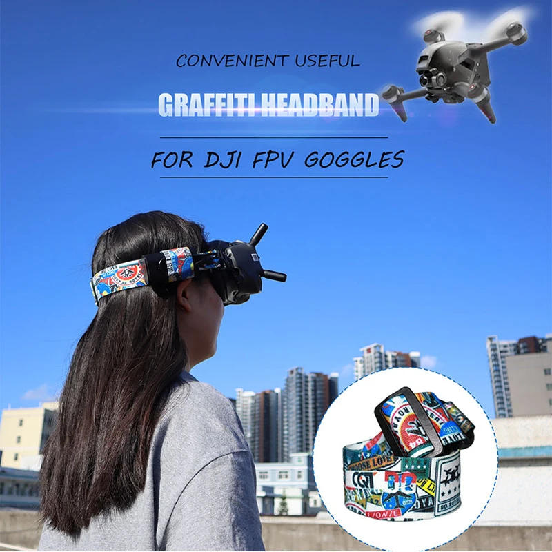 Description Picture 3 of itemHead Strap Fit For DJI FPV Goggles V2 Adjustable Length Buckle Power Cable Resistant Sweat Absorption Travel Drone Spare Parts