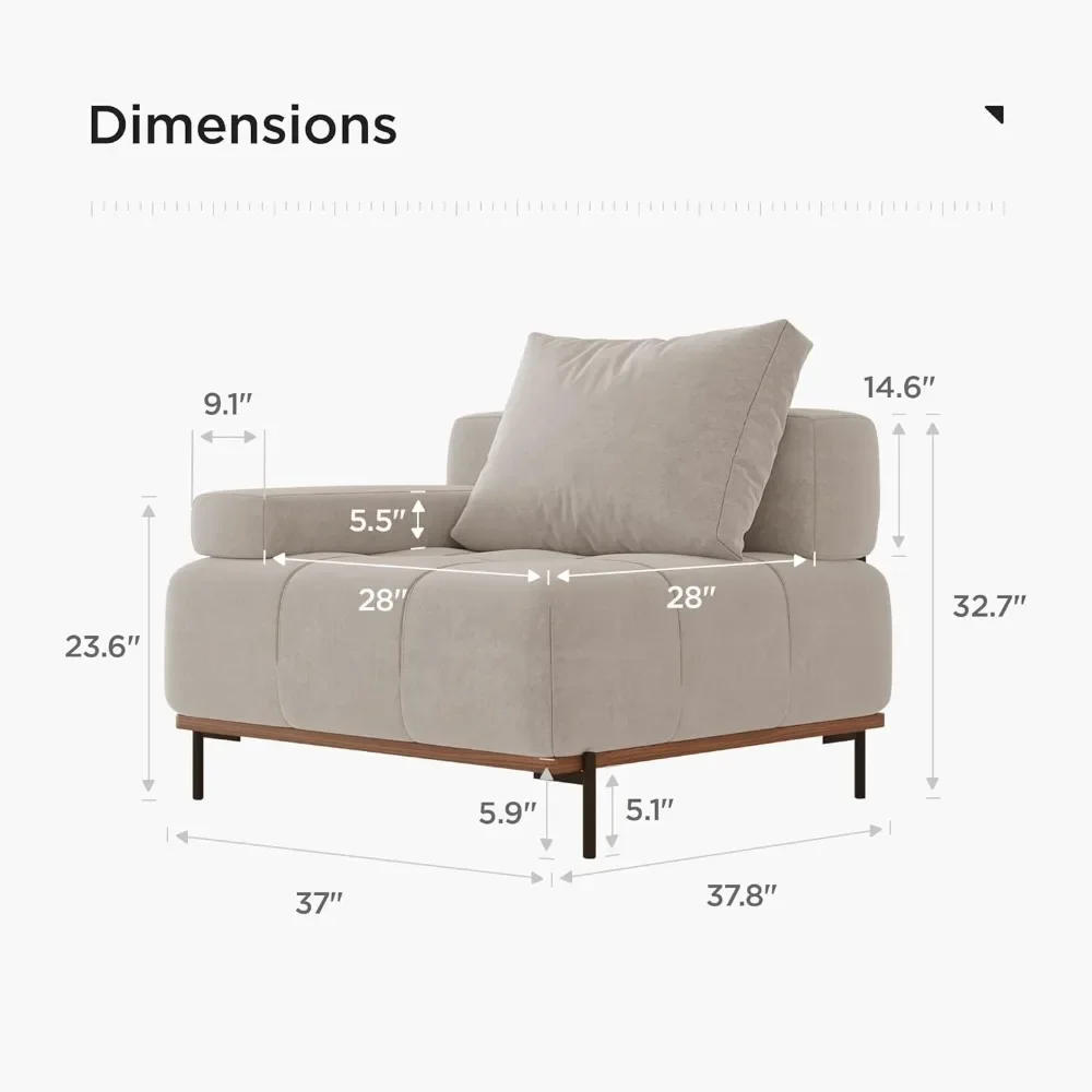 Description Picture 6 of itemChair Mid-Century Modern Minimalist Free Combination U/L Shaped Reversible Couch for Living Room Furniture Home