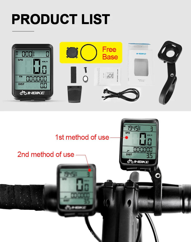 Description Picture 5 of itemINBIKE Bike Computer Waterproof MTB Cycling Speedometer Wireless Wired Bicycle Odometer Computer LED Digital For Riding Cycling