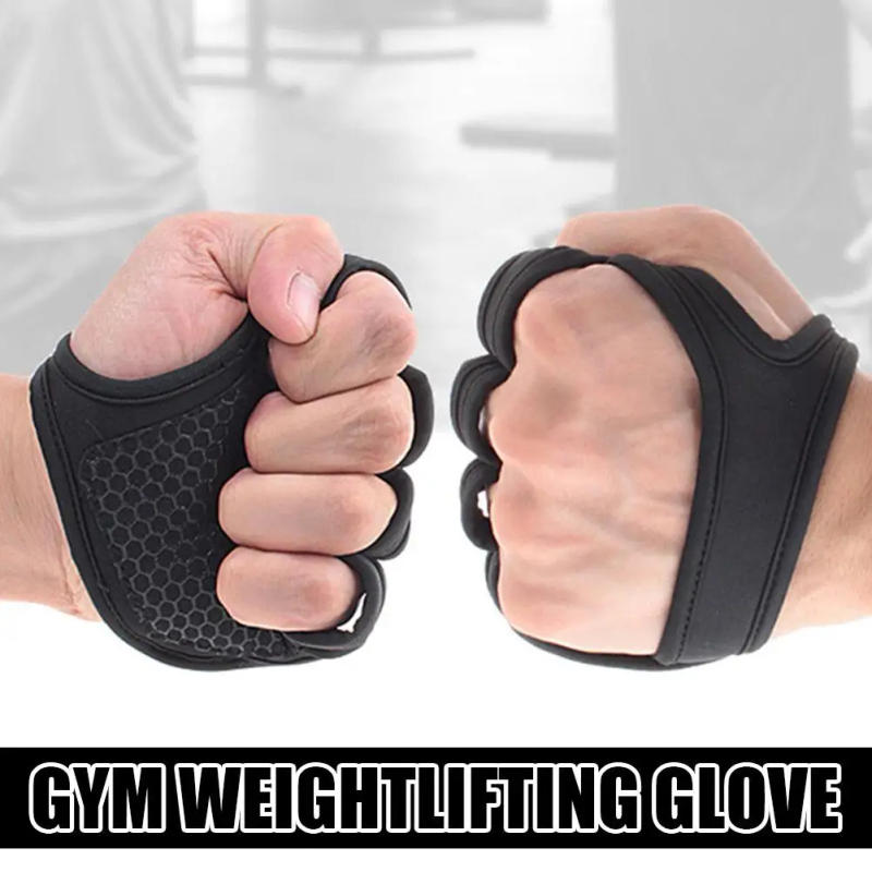 Description Picture 5 of itemHand Palm Protector Gym Fitness Gloves Bodybuilding Pads Dumbbell Training Weight Gloves Grips Power Lifting Workout H1E8