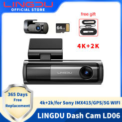 LINGDU Dash Cam LD06 5G WiFi Front and Rear 5K Dash Camera for Cars Built-in GPS Voice Control 24H Parking Mode WDR Night Vision