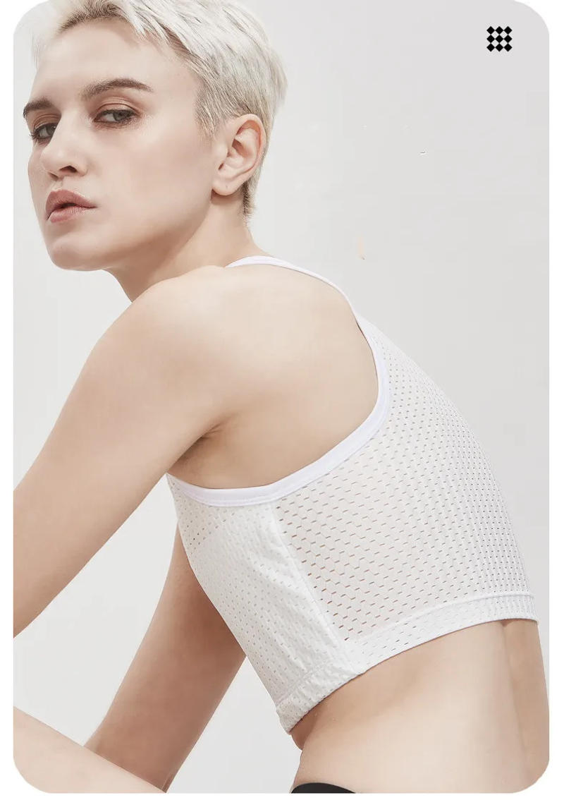 Description Picture 5 of itemHollow Out Breathable Chest Binder Women Lesbian FTM Corset Top Summer Thin Short Vest Underwear Les Tank Top Shaper Bustier