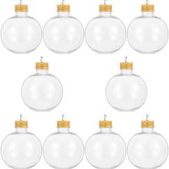 Juice Bottles Christmas Drink Balls 10pcs Clear Ornament Balls Christmas Fillable Booze Tree Ornaments Water Bottle Bulbs Xmas B