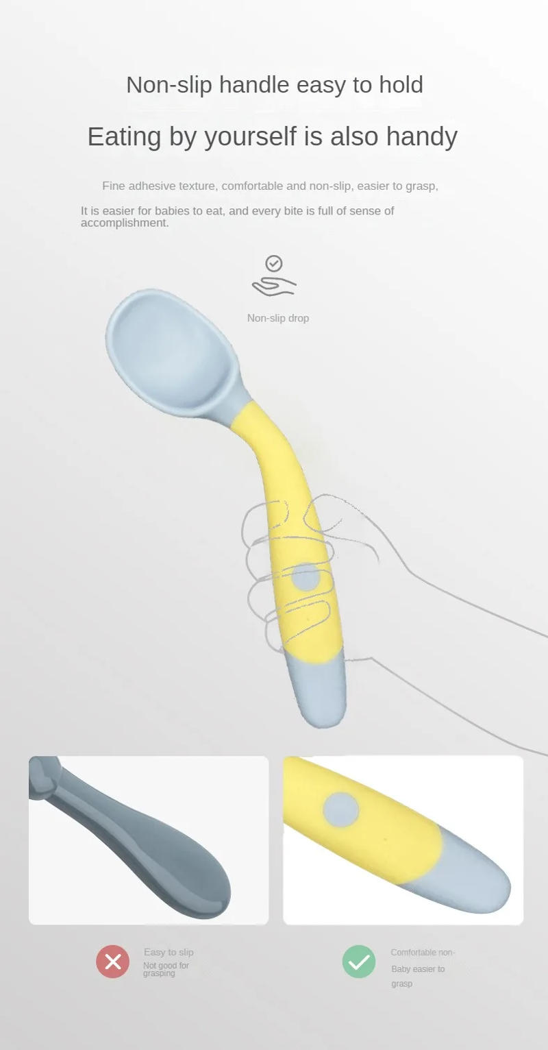 Description Picture 6 of itemBaby Children Spoon Fork Set Soft Bendable Silicone Scoop Fork Kit Tableware Toddler Training Feeding Cutlery Utensil