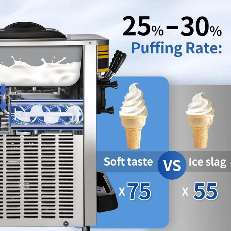 Description Picture 6 of itemSoft Serve Ice Cream Maker, 2350W Commercial Ice Cream Machine 5.8-7.9 gal per hour, Puffing & Shortage Alarm