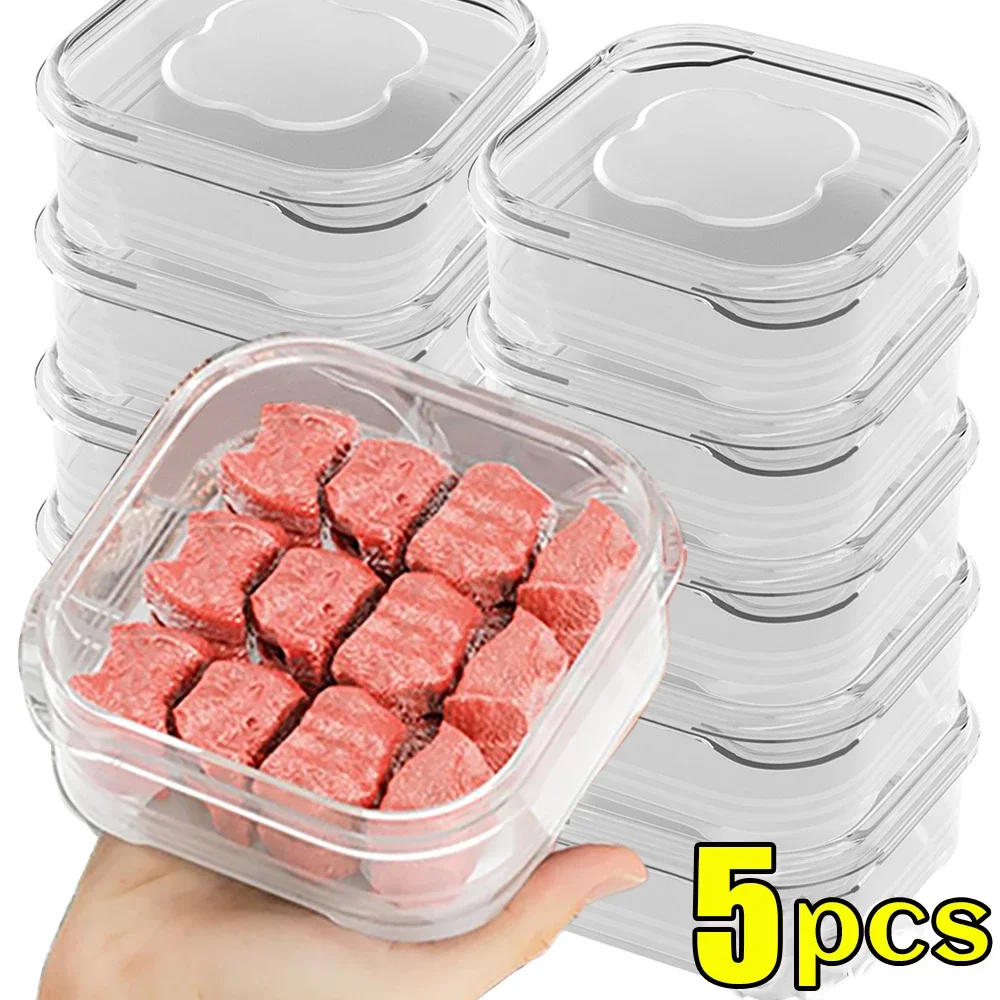 Description Picture 4 of item5/1Pcs Plastic Refrigerator Storage Box Transparent Freeze Meat Vegetable Fresh-Keeping Storage Container With Lid For Kitchen