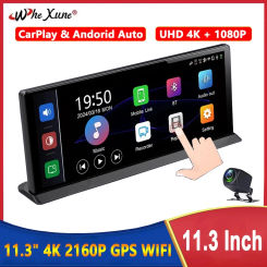 11.3 " 4K UHD 2160P Carplay Android Auto Dash Cam Stream RearView Mirror GPS Navi 5G WIFI Car DVR Video Camera Recorder