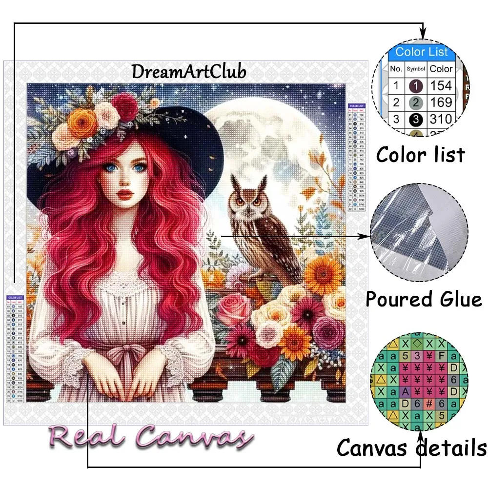 Description Picture 2 of itemDiamond Painting Kit Woman And Eagle New Collection 2024 Diamond Mosaic 5D DIY Cross Stitch Kits Diamond Art Home Decoration