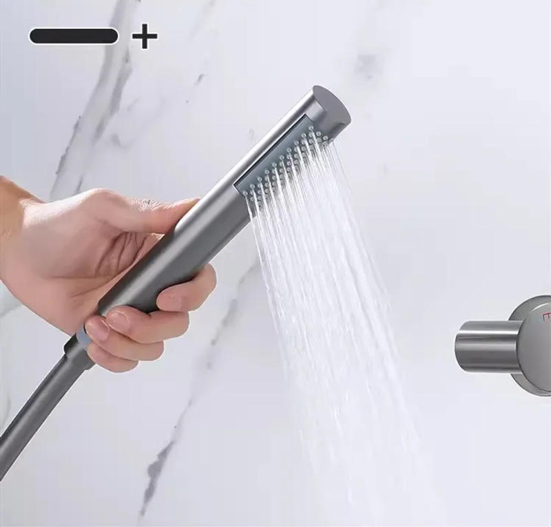 Description Picture 4 of itemBathroom Shower Faucet Set Wall Mounted Gray Bathtub Faucet Foldable Rotation Gray Shower Mixer Set 304 SUS
