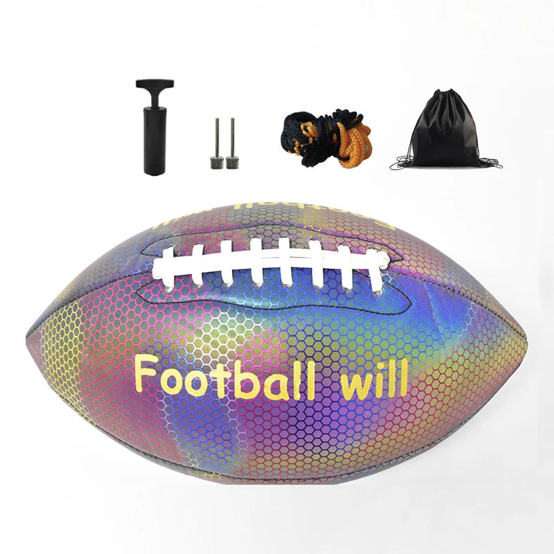 Description Picture 2 of itemSize 9 American football Rugby match training ball with Inflator pump kit