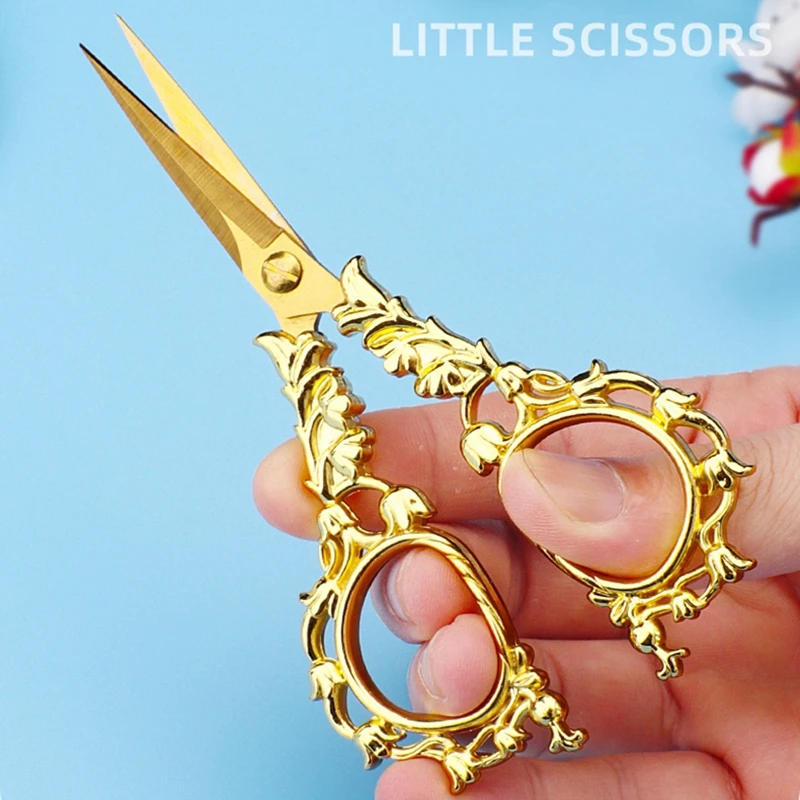 Description Picture 4 of itemRetro Zakka Vintage Scissors for Diy Paper Antique Embroidery Tools for Sewing Tailor Thread Yarn Shears Cross-stitch Accessory