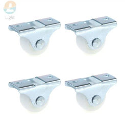 Rigid Fixed Non Swivel Casters With Metal Top Plate 4Pcs 1 Inch Caster Strong Plastic Wheel For Furniture Drawer DIY Small Carft