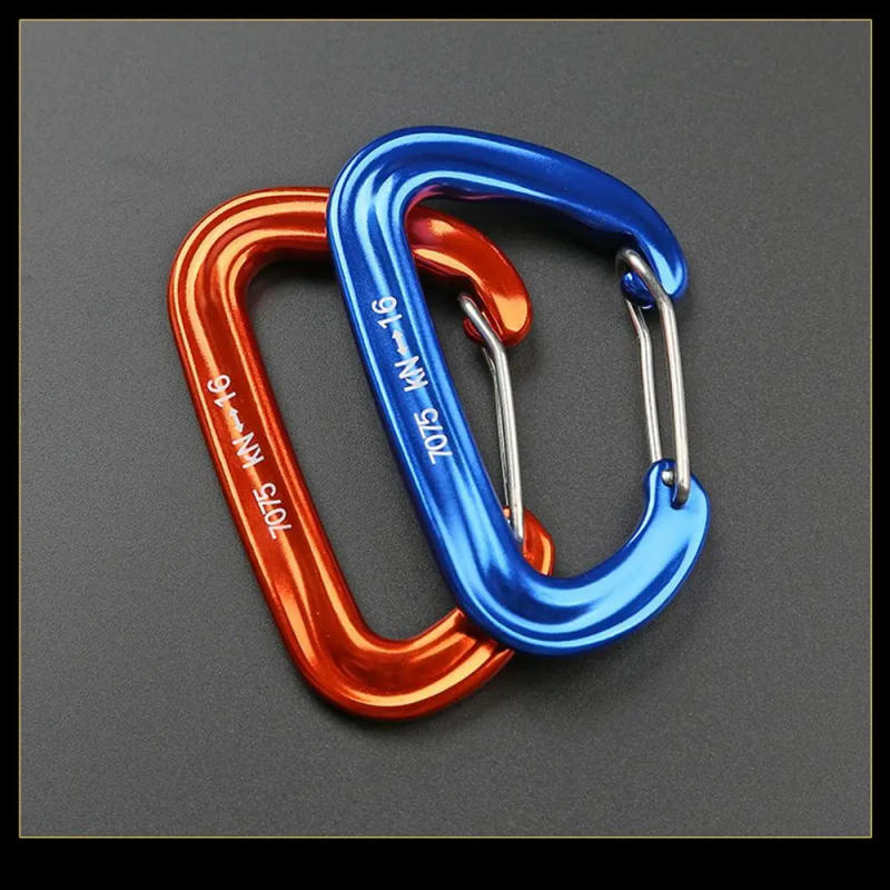 Description Picture 5 of itemProfessional Carabiner D Shape Mountaineering Buckle Hook 16KN Safety Buckle Climbing Lock Outdoor Climbing Equipment Accessory