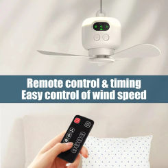 Camping fan Silent 3-blade Ceiling Fan 8000mAh Hanging Fan for Camping Bed Camping Outdoor Hanging Camper Tents