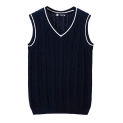 Men Spring Hot Sale Sweaters Vests Autumn Hot Sale Sleeveless 100% Cotton Knitted Waistcoat Stretch V-Neck Pull Jumpers Tanks