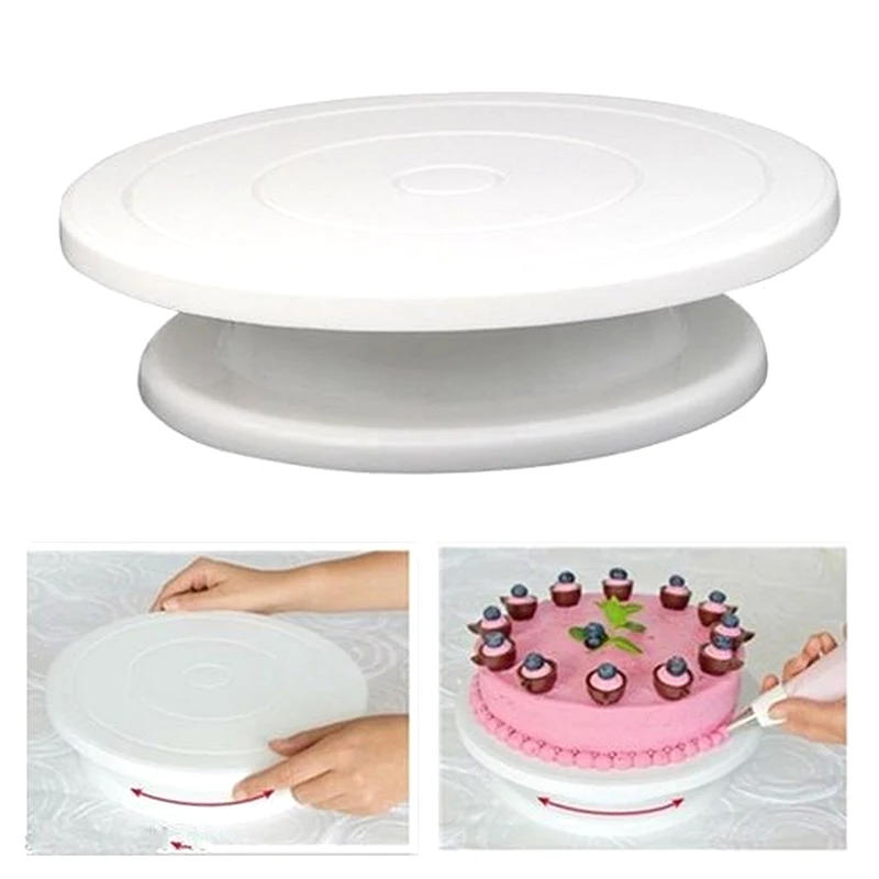 Description Picture 6 of item1pc Plastic Cake Plate Turntable Rotating Anti-skid Round Cake Stand Cake Decorating Rotary Table Kitchen DIY Pan Baking Tool