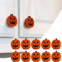 Halloween Pumpkin Knob Button Cover Halloween Pumpkin Cabinet Pull Gloves Drawer Button Bump-Proof Pumpkin Cover