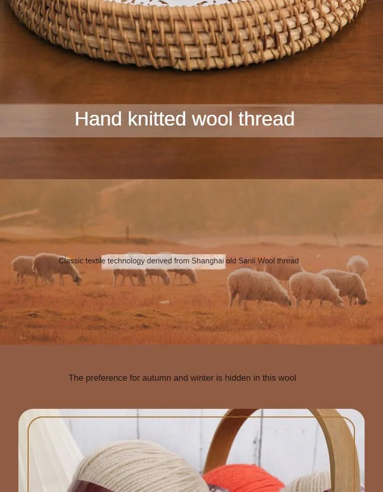 Description Picture 3 of item500g/set Medium Thick Wool Yarn for Hand Crochet Knitting Sweaters Shawls Scarf Hats Coats Diy Warm Soft Smooth Cashmere Thread