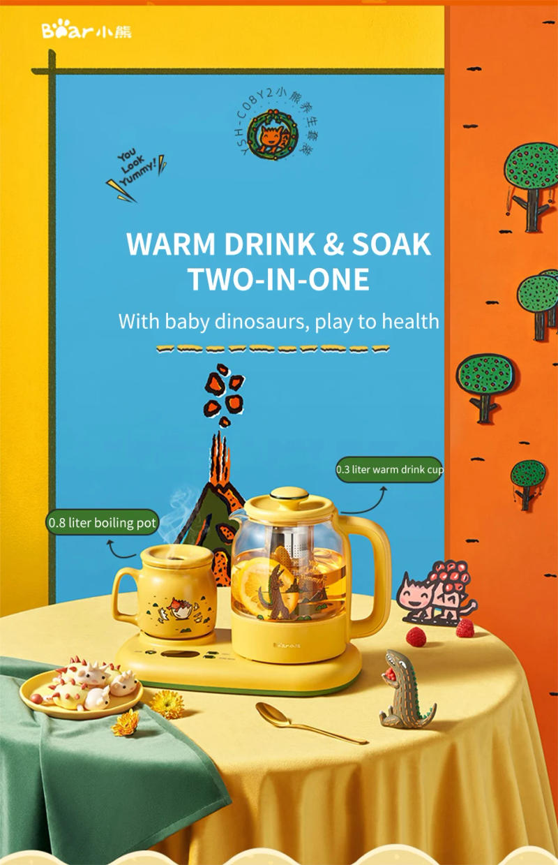 Description Picture 2 of itemLittle bear health pot Home multi-function electric kettle Automatic heat preservation stewing Congee office mini tea cooker