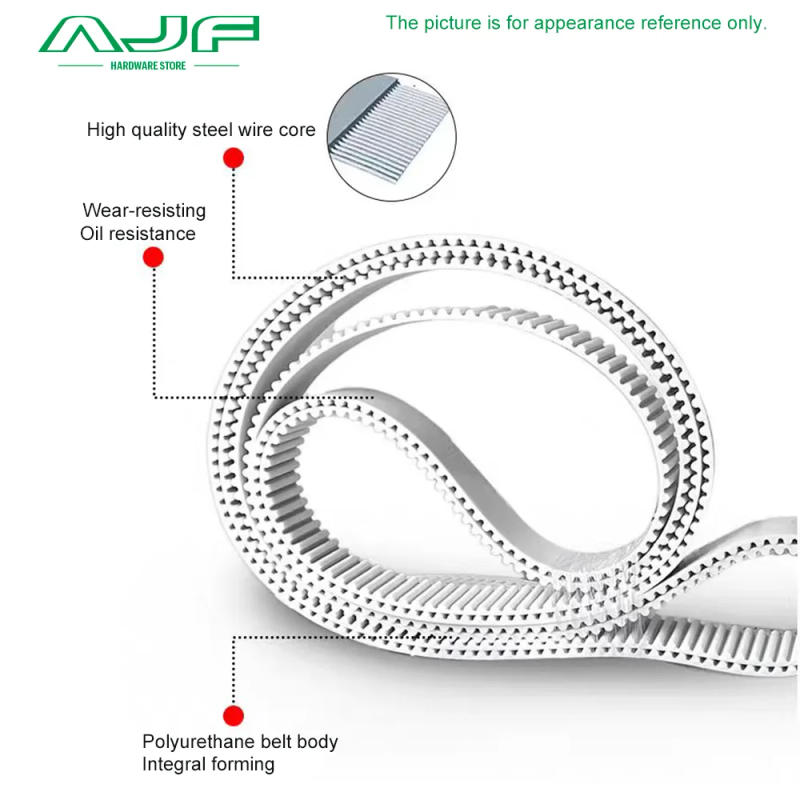 Description Picture 4 of itemHTD 5M PU Timing Belt Length 380mm~520mm Width 10/15/20/25/30/40mm 5M White Polyurethane Synchronous Belt Closed Loop Gear Belt