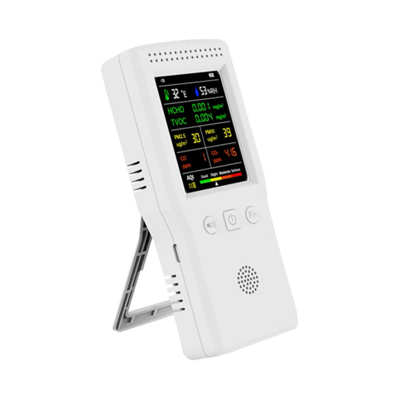 Description Picture 5 of item9 In 1 Temperature Humidity Co2 Meters Air Quality Detector PM2.5 PM10 HCHO TVOC CO CO2 AQI with Backlight LCD Color Display