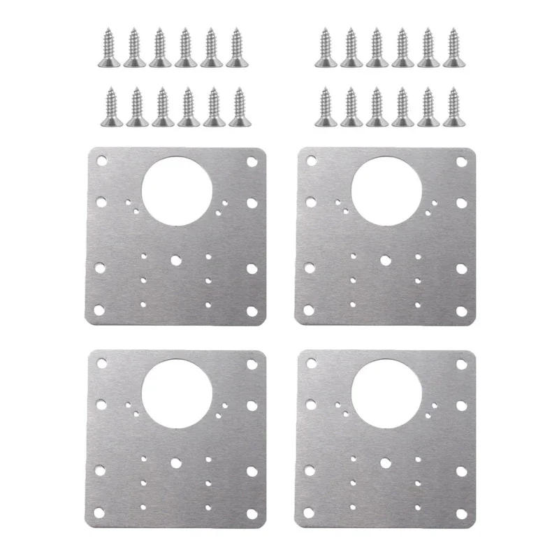 Description Picture 2 of item4 Pieces Hinge Repair Plate Cabinet Repair Bracket for Protecting Wooden Cabinet Cupboard Door Stainless Steel Dropshipping