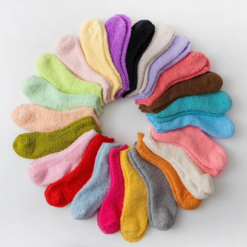 Description Picture 3 of itemShort Socks Women Fuzzy Winter Ladies Floor Warm Plush Comfy Fluffy Coral Fleece Thick Sleeping Slippers Sock Furry Designer
