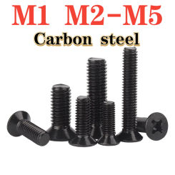 Carbon Steel Black Zinc M1 M1.2 M1.4 M1.6 M1.7 M2 M2.5 M3 M3.5 M4 M5 Mini Countersunk Head Cross Head Screw