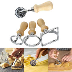 Home Ravioli Cutter Set Pasta Press Kitchen Attachment Kit Ravioli Maker Mold Tool Ravioli Stamp Set Pastry Wheel Set cake mold