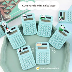 Portable Panda Calculator Plastic Rubber Buttons Small Lightweight Mini Calculator Office Students Basic Home School Supplies