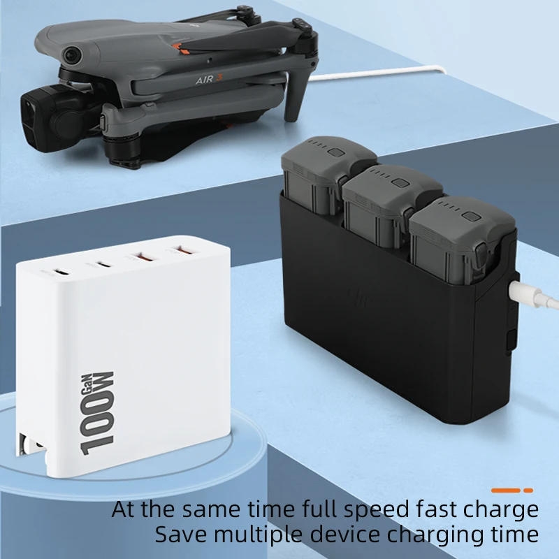 Description Picture 5 of item100W Charger For DJI Air 3 Drone Chargers Type C Fast QC3.0 USB Battery Charger Head for DJI Drone Accessories
