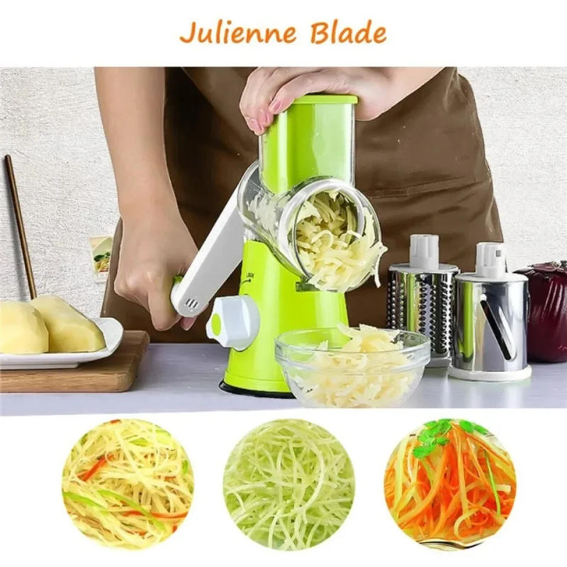 Description Picture 6 of itemVegetable Cutter & Slicer Manual Kitchen Cheese Chopper Machine With 3 Sharp Drums Multifunctional Garlic Potato Shredder