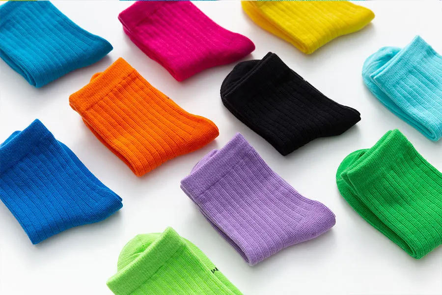 Description Picture 5 of itemSpring autumn new style children's socks combed cotton colored candy medium tube cotton socks for boys girls cute student socks