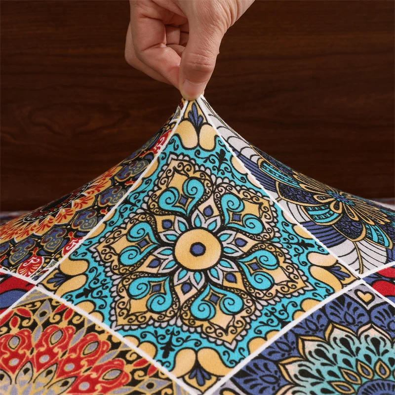 Description Picture 6 of item2pcs/set Elastic RV Dinette Cushions Covers Floral Print Spandex Armless Sofa Cover Camper Car Bench Cover Furniture Protector