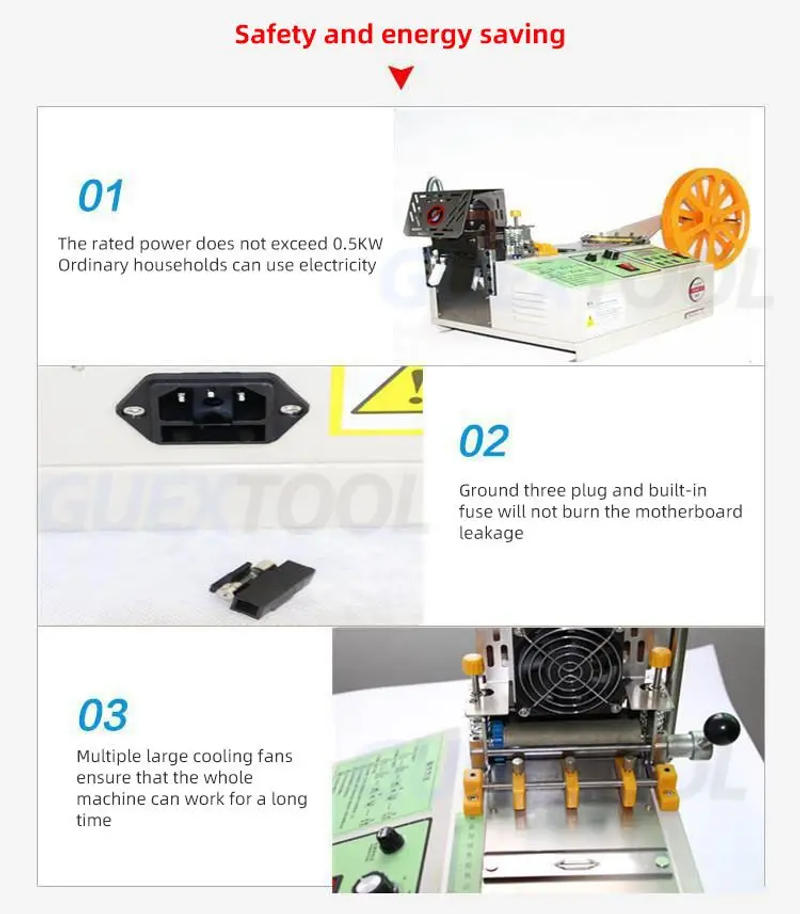 Description Picture 5 of itemAutomatic Computerized Rope tape Cutting Machine Hot  Cold Zipper Cutting Ribbon  Embossing Webbing Machine Elastic Band tapes