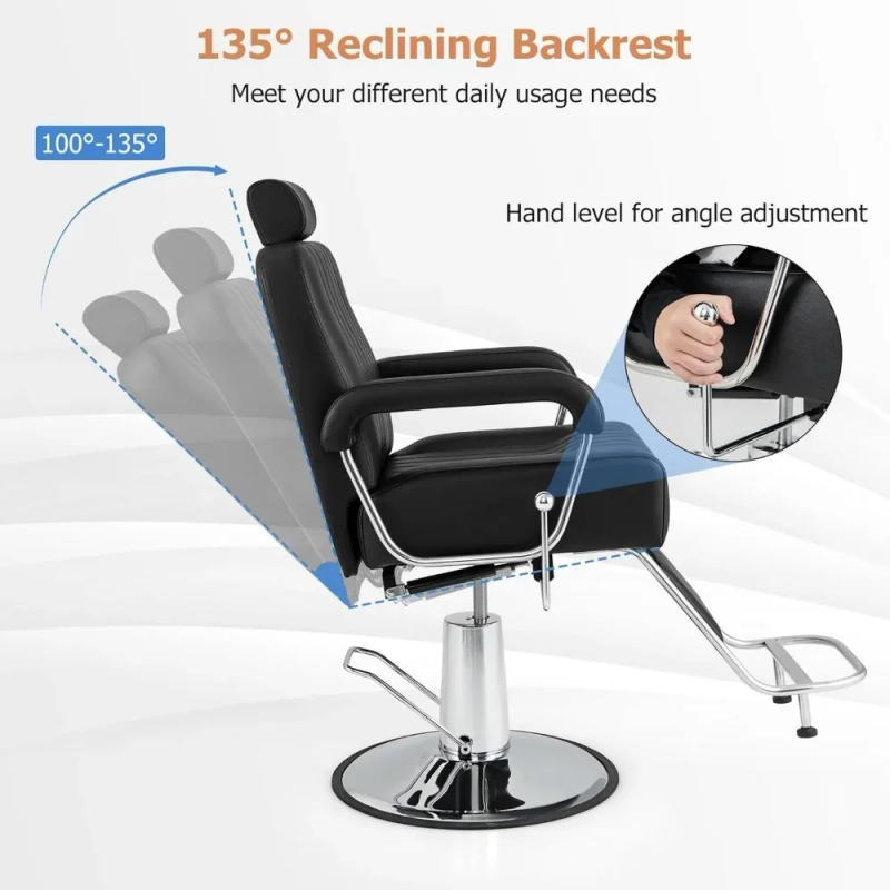 Description Picture 4 of itemBarber Chair,Reclining Salon Chairs for Hairdressers,Multi-Purpose Salon Chairs with Heavy Duty Steel Frame,Shampoo Salon Chair